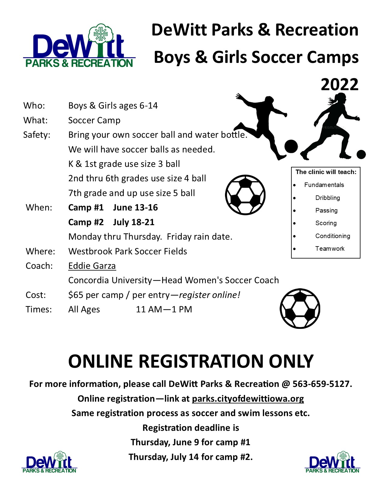 Youth Soccer DeWitt Parks & Recreation